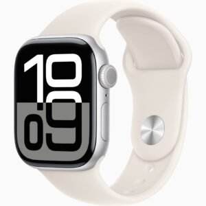 Apple Watch Series 10 GPS, 42mm/46mm Silver Aluminum Case with Starlight Sport Band