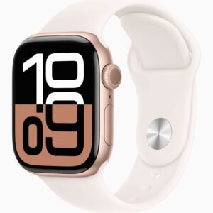 Apple Watch Series 10 GPS, 42mm/46mm Rose Gold Aluminum Case with Light Blush Sport Band